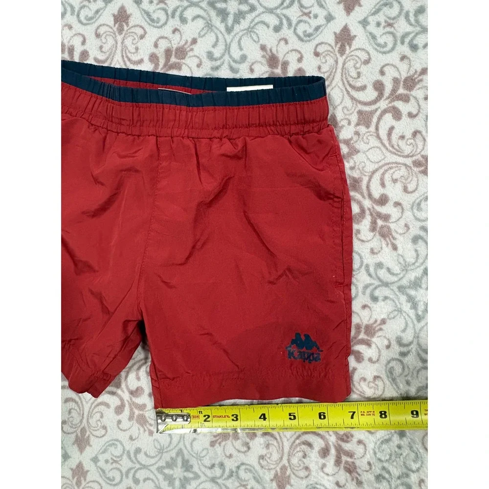 Kappa Boys Red Swim Trunks Navy Waistband Mesh Lined Board Shorts Size 4Y